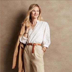 NWT Banana Republic Puff-Sleeve Eyelet Blouse